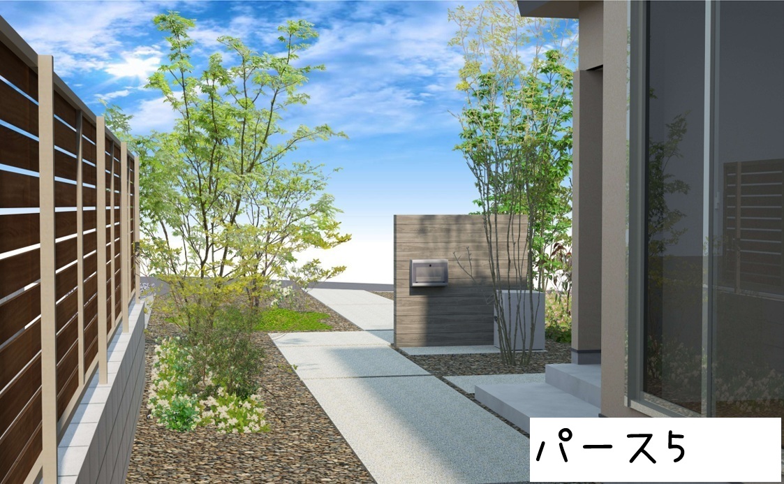 植栽と門塀がつくる心地よい迎え入れ空間02